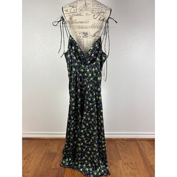 B51 Sandro Midi Dress Womens 6 Paola Floral Ruched  Ethereal Swiftie  Coquette - Picture 6 of 10